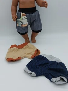 Puppenkleidung 3 kurze Jungen Hosen bund , Gr 43 cm ,Gratis 1 paar Strümpfe 144 - Bild 1 von 9