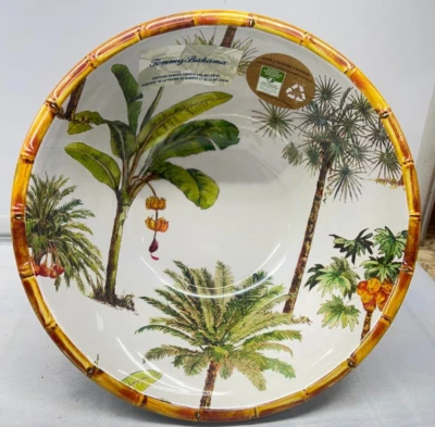 Ensaladera Servir Borde Palmera Blanca 10" Melamina Tommy Bahama Nuevo Con Etiquetas Foto 1 de 3