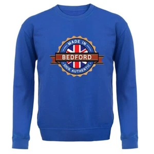 Made In Bedford - Kids Hoodie / Sweater - Town City Village Born Love Live - Picture 1 of 20