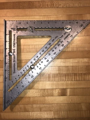 1983 Swanson Tool The Big 12 Speed Square Layout Bar 12" x 12" Rafter Complete - Image 1 of 4