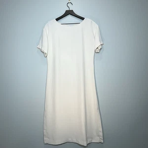 BABATON ARITZIA Women's Short Sleeve 100% Silk Sheath Dress Off-White Size Small - Picture 1 of 7