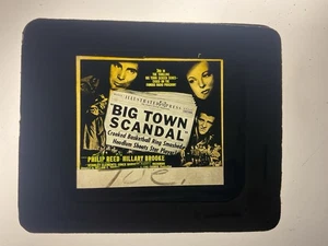 Diapositiva de vidrio Magic Lantern ~ Big Town Scandal ~ Hillary Brooke ~ Película de 1948 - Imagen 1 de 3