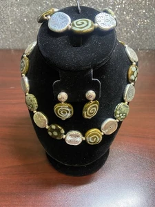 Brighton Kazuri Kenya Stone & Silver-Plated Jewelry Set (3 PIECE SET) - Picture 1 of 4