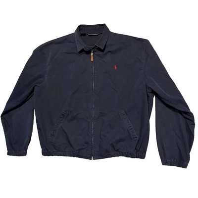 Chaqueta Polo Ralph Lauren Para Hombre XL Azul Harrington Algodón Hecha en EE. UU. De Colección Años 90 Foto 1 de 4