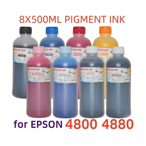 8X500ML Premium Pigment refill ink for Stylus Pro 4880 4800 Printer * - Afbeelding 1 van 1
