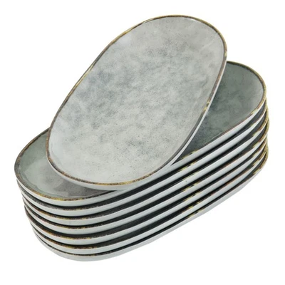 Juego de 8 platos de melamina de 11", platos ovalados para servir pasta, ensaladas, postre... Foto 1 de 4