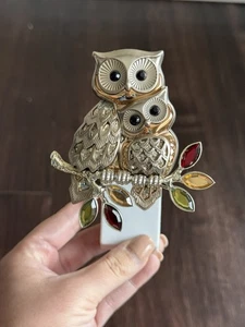 Búho y Búho Bebé Brillo Gemas Flor de Pared Luz Nocturna Baño y Cuerpo Funciona Enchufe - Imagen 1 de 8