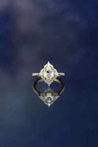 Art Deco 925 Sterling Silver Moissanite Solitaire Ring Eternity Proposal Band - Picture 1 of 6