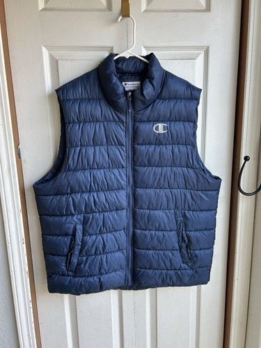 SUPREME Giubbotto Uomo Champion Blu Bubble Puffer Full Zip Small C Taglia XL