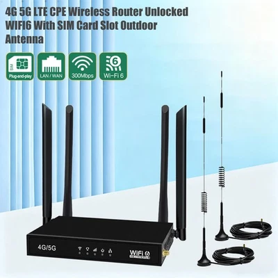 Outdoor Router 4G LTE WiFi6 Unlocked 6 Antennen Mit SIM Slot NEU - Bild 1 von 4