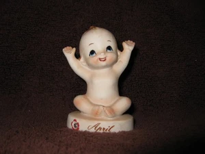 MUÑECA CUPIE DE PORCELANA PIEDRA DE NACIMIENTO DE ABRIL, DE KELVIN, JAPÓN, ESTILO KEWPIE, VINTAGE - Imagen 1 de 12
