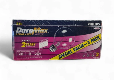 Philips DuraMax VANITY 25w CLEAR Medium BASE G25 shape Light Bulb (Pack of 3) - Image 1 of 2