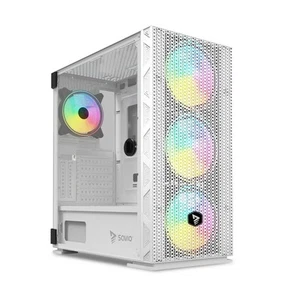 Case computer desktop ATX Savio RAPTOR WHITE X1 Nero Multicolore - Bild 1 von 8