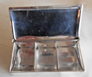 STAMP BOX, AUSTRIA, BY GES GESCH, THREE COMPARTMENT, SILVER PLATE - Picture 1 of 4