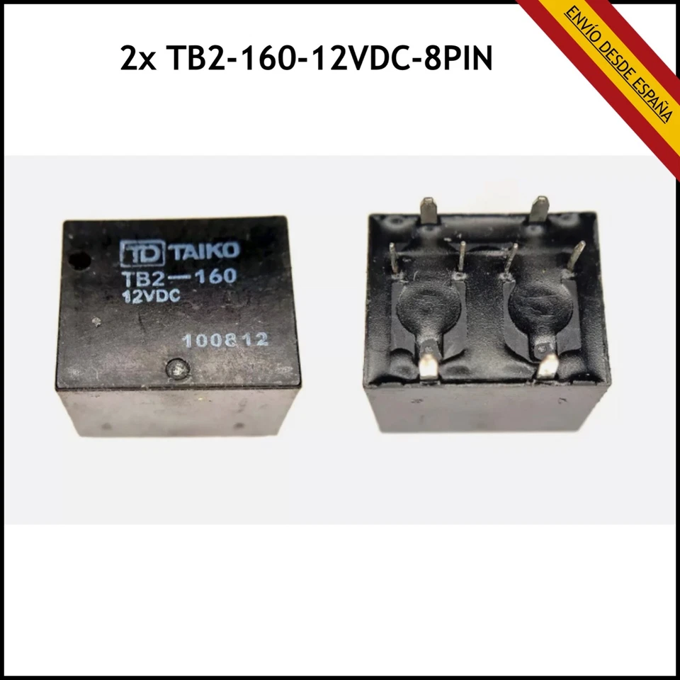 2x TB2-160-12VDC TB2-160-12V TB2-160-DC12V 8 PIN RELE AUTO - Imagen 1 de 1