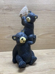 Black Mamma Bear And Cub With Honeycomb - Picture 1 of 9