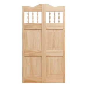 Pinecroft Saloon Door Unfinished Wood Spindle-Top Installation Hardware 42 in. H - Picture 1 of 12