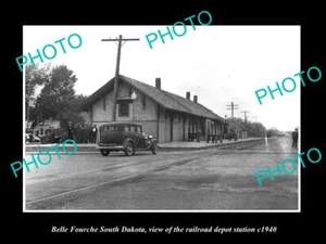 OLD 6 X 4 HISTORIC PHOTO OF BELLE FOURCHE SOUTH DAKOTA THE RAILROAD DEPOT c1940 - Bild 1 von 1