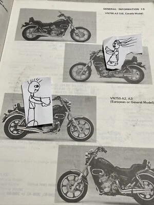 Kawasaki Vulcan VN750 1985 1986 1987 doble manual de reparación de servicio Foto 1 de 4