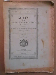 SOCIETE SCIENTIFIQUE DU CHILI, 1903. Mines, pierres fabriquées, dactylonomie - Picture 1 of 9