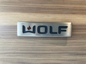 Wolf Stove Range Oven Hood Decal Nameplate Emblem Logo Placard 3M Adhesive | USA - Picture 1 of 4