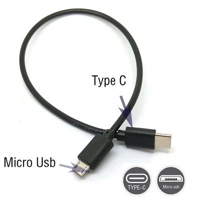 Type C (USB-C) to Micro USB Male Sync Charge OTG CHARGER Cable Cord AdapteR - Image 1 of 4