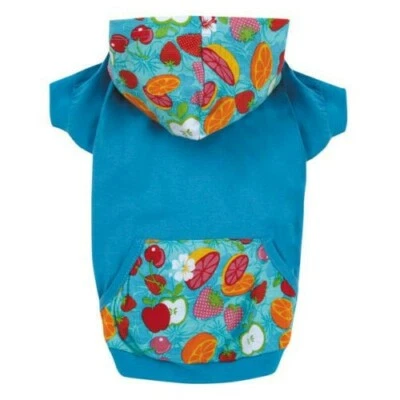 CAMISA PULÔVER COM CAPUZ FRUIT FRENZY DOG CAMISETA LEVE AQUA XSMALL - Imagem 1 de 2