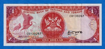 TRINIDAD AND TOBAGO $1 1985 P-36a  Circulated Note CB139267 - Image 1 of 4