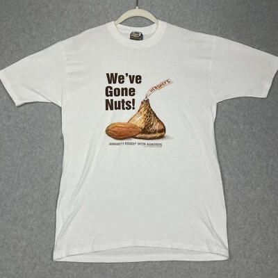 Camiseta de Colección Hershey's Chocolate Kiss Para Hombre Mediana Blanca Promo Caramelo Retro Años 90 Foto 1 de 4