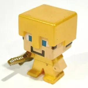 Minecraft Mini-Figures 1" Steve in Gold Armor Sword Mini Action Figure Mojang - Picture 1 of 3