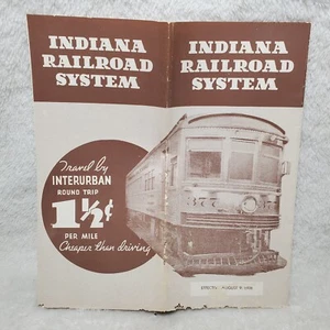 1936 Indiana Railroad System Timetable Brochure Schedule Aug 9, 1936 Interurban - Picture 1 of 8