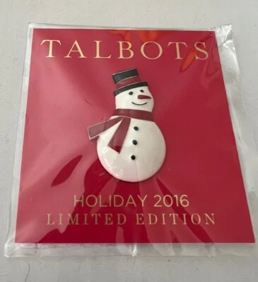 NUEVO BROCHE PRENDEDOR MUÑECO DE NIEVE TALBOTS HOLIDAY 2016 edición limitada Foto 1 de 4