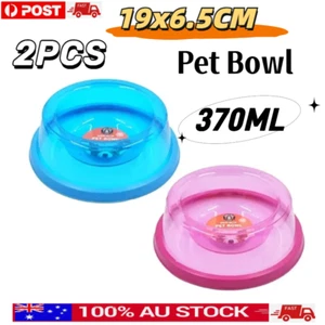 2 x Non Slip Pet Bowls Cat Dog Food Drink Water Container Dish Anti Skid Feeder - Picture 1 of 2