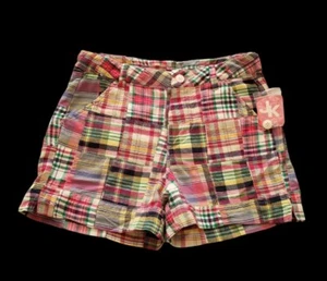Authentic J Khaki Girls  Shorts Youth Size 16 Plaid Mix Adjustable Waist NWT - Picture 1 of 12