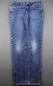 Girl's Justice Jeans Skinny Zipper Ankle Medium Wash Flap Pocket Sz 10R (24x25) - Picture 1 of 9