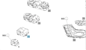 Genuine Mercedes-Benz Vito 447 Right Door Window Switch Block A44790541039051 - Picture 1 of 2