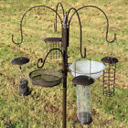 Metal Complete Bird Feeding Station 4 Feeders Stand Garden Wild Birds Feeders