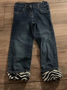 Gymboree Wild One Blue Jeans Size 4 4T Zebra Adj Waist - Picture 1 of 3