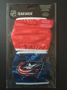 Columbus Blue Jackets 2 Pack Adult Cloth Face Mask Covering -50% Off - FREE S&H