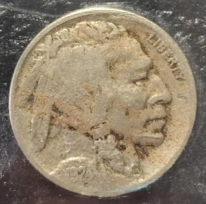 1924-D Denver Mint Buffalo Nickel EF 5c - Bild 1 von 5