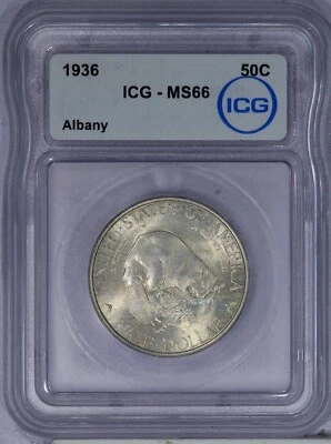 1936 Albany Half Dollar 50C ICG MS66 - Image 1 of 2