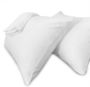 Pillow Cases Queen Size-100% Cotton Pillowcase Covers with Zipper Hidden, Breath - Picture 1 of 7