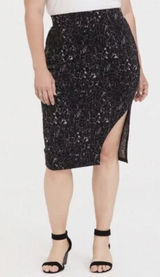 Torrid Women's Career Pencil Midi Skirt Size 6X Leopard Glam Rock Office - Image 1 of 4