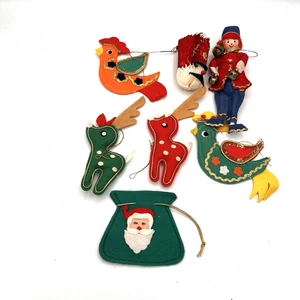 CHRISTMAS ORNAMENTS Felt Handmade Deer / Birds/Santa BUCILLA Kit + 2 Made Japan - Picture 1 of 18