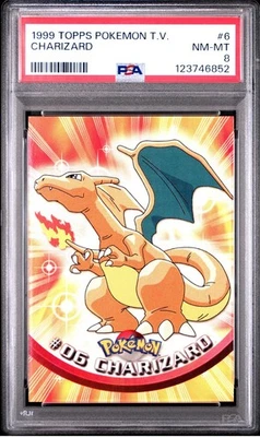 1999 TOPPS POKEMON TV CHARIZARD card # 06 PSA 8 Nm/Mint - Image 1 of 4