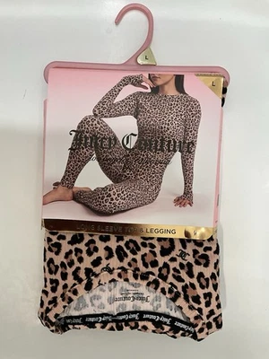Conjunto de Top y Leggings Juicy Couture Negro Leo Manga Larga Talla L Nuevo Foto 1 de 4