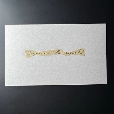 Norman Norm Branch Signed Cut Index Card JSA LOA New York Yankees - Image 1 of 2