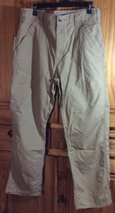 CARHARTT Men's 34x32 Canvas Loose Fit Pant Dark Khaki Carpenter Work Pants EUC - Picture 1 of 5