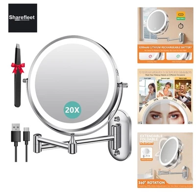 Hochwertiger Wandspiegel mit dimmbarer Beleuchtung und 360° Drehung für Ihr Bad - Bild 1 von 4