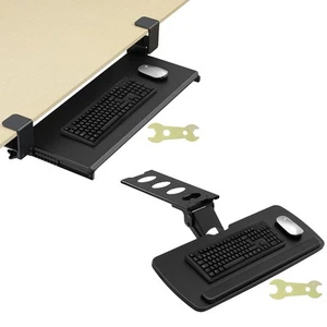 Keyboard Tray Under Desk Pull out Keyboard/Mouse Tray Ergonomic w/ C-Clamp - Picture 1 of 26